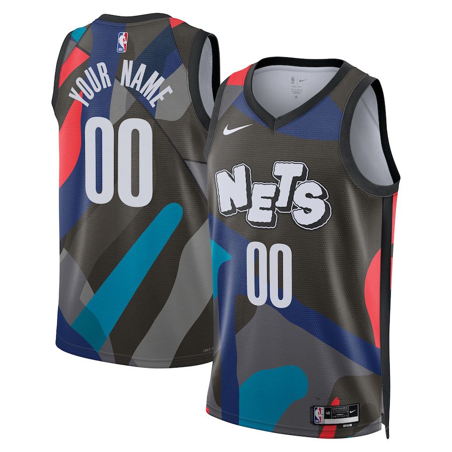 Men Brooklyn Nets Nike Black City Edition 2023-24 Custom Swingman NBA Jersey->customized nba jersey->Custom Jersey